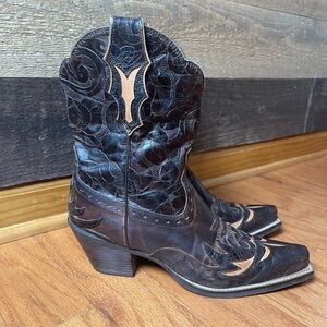 Ariat Dahlia Women's Western Leather Boot, Chocolate Floral, Size 9 B